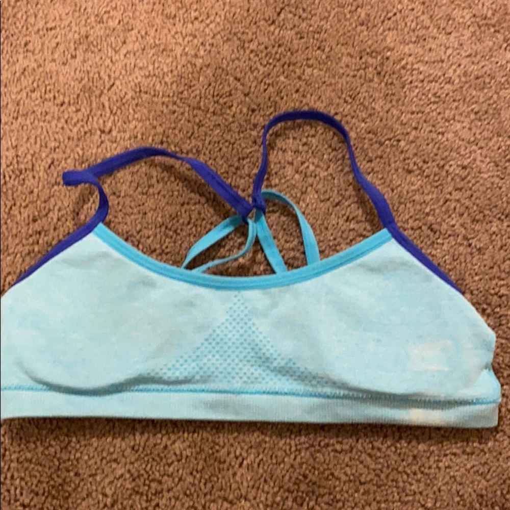 blue sports bra
